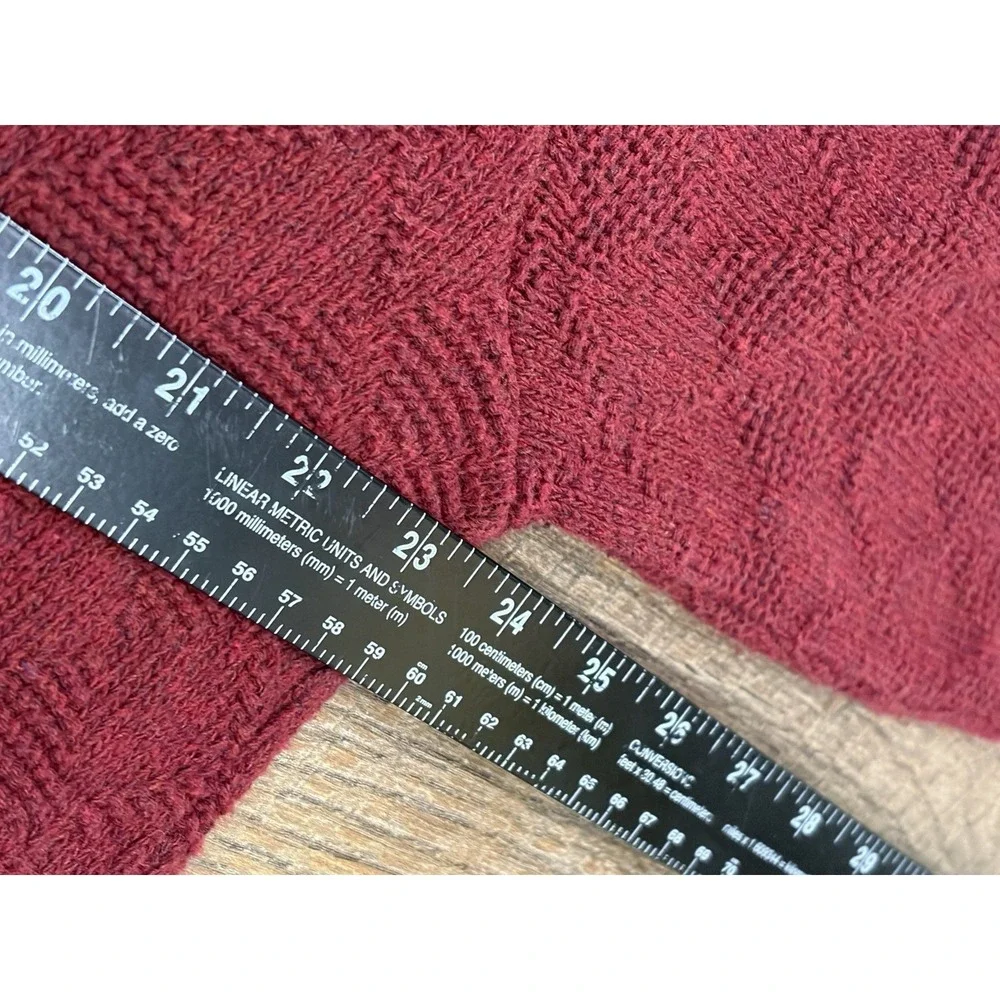 Vintage 90s Haggar Tour Heavy Knit Golf Sweater Embroidered Large Red Made In US